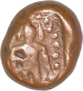 Copper  Kasu  Coin of Sasivarnadeva of Shivaganga Rajas.