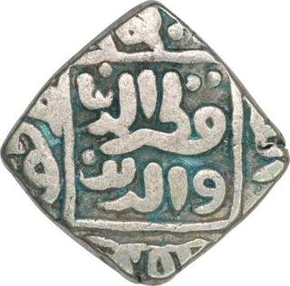 Billon Eight Gani Coin of Qutb ud Din Mubarak of Delhi Sultanate.