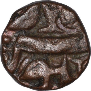 Rare Copper Quarter Dam Coin of Akbar of Balapur Mint.