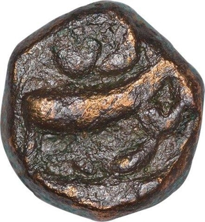 Rare Copper Damra Coin of Akbar of Burhanpur Mint.