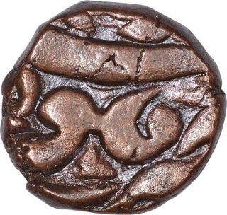 Rare Copper  Damra Coin of Akbar of Burhanpur Mint.