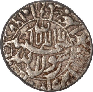 Silver  One Rupee Coin of Shah Jahan of Surat Mint.