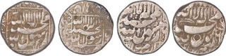 Silver One Rupee Coins of Shahjahan of Out of Flan Mint.