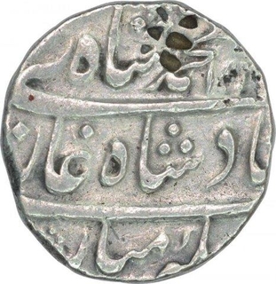 Silver One Rupee Coin of Muhammad Shah of Arkat Mint.