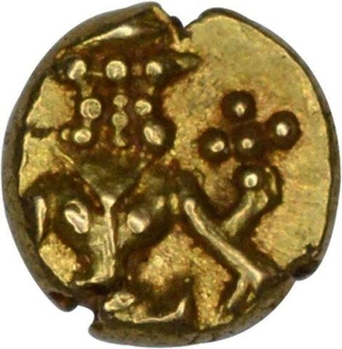 Gold Fanam Coin of Kanthirava Narasaraja Wadiyar I of Mysore Kingdom.