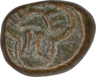 Copper Kasu Coin of Nawabs of Arcot State.