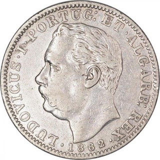 Silver Uma Rupia Coin of India Portuguese.