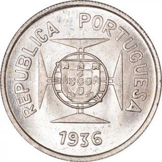 Silver Half Rupia Coin of India Portuguese.