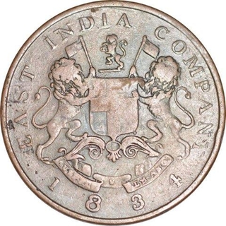 Copper Half Anna Coin  of Calcutta Mint of Bengal Presidency.