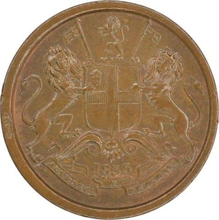 Copper One Twelfth Anna Coin of East India Company of Madras Mint of 1835.