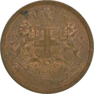 Copper One Twelfth Anna Coin of East India Company of Bombay Mint of 1848.