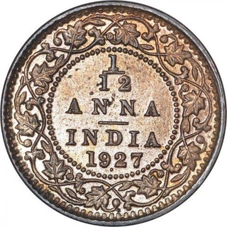 Bronze One Twelfth Anna Coin of King George V of Bombay Mint of 1927.