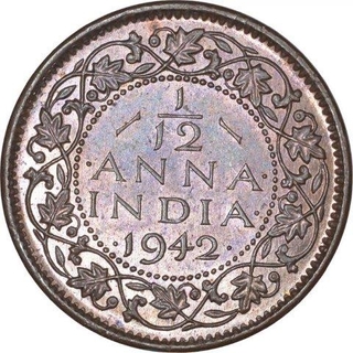 Bronze One Twelfth Anna Coin of King George VI of Bombay Mint of 1942.