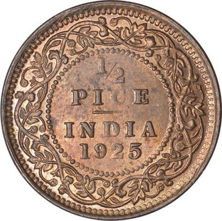 Bronze Half Pice Coin of King George V Calcutta Mint of 1925.