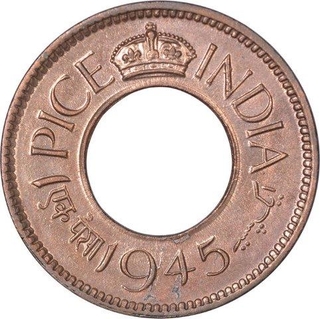 Bronze  One Pice Coin of King George VI of Calcutta Mint of 1945.