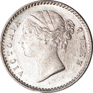 Silver Two Annas Coin of Victoria Queen of Calcutta Mint of 1841.