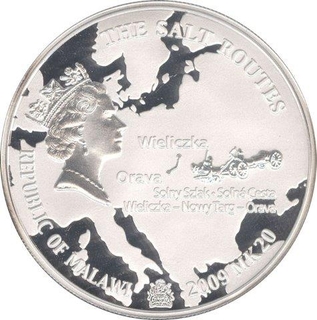 Silver Twenty Kwacha Proof Coin of Republic of Malawi.