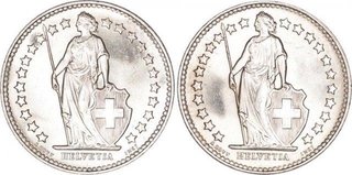 Silver Half Francs Coins of Switzerland.