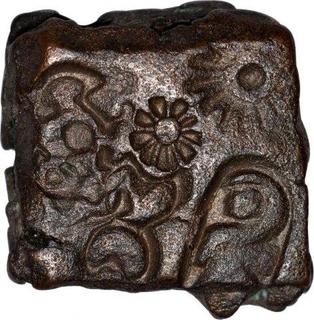 Punch Marked Copper Karshapana of Coin of Ujjaini Region.