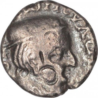 Silver Drachma Coin of Vijayasena of Western Kshatrapas.