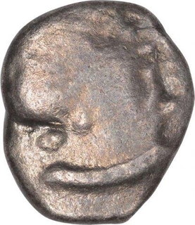 Silver Drachma Coin of Dhrahasena of Traikutakas.