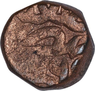 Copper Dam Coin of Akbar of Narnol Mint of Fi Tarikh Type..