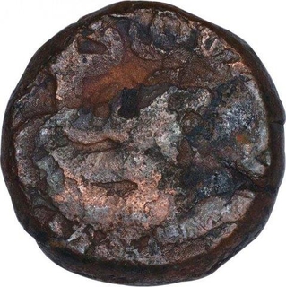 Copper Dam Coin of Akbar of Narnol Mint of Fi Tarikh Type.