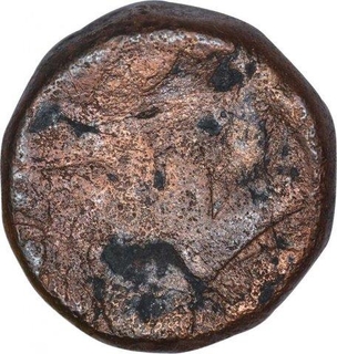 Copper Dam Coin of Akbar of Narnol Mint of Fi Tarikh Type.