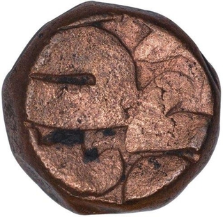 Copper Dam Coin of Akbar of Narnol Mint of Fi Tarikh Type.