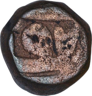 Copper Dam Coin of Akbar of  Narnol Mint of  Fi Tarikh Type.