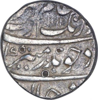 Silver One Rupee Coin of Aurangzeb Alamgir of Surat Mint.