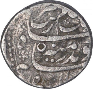 Silver One Rupee Coin of Aurangzeb of Tatta Mint.