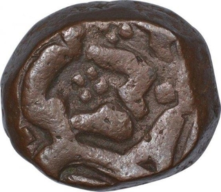 Copper Paisa coin of Nasir ud Daula of Elichpur Mint of Hyderabad State.