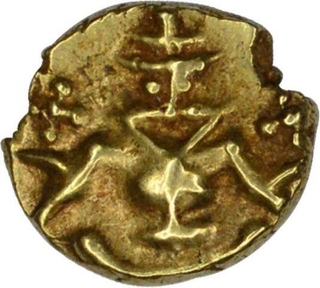 Gold Fanam Coin of Krishnaraja Wodeyar III of Mysore State.