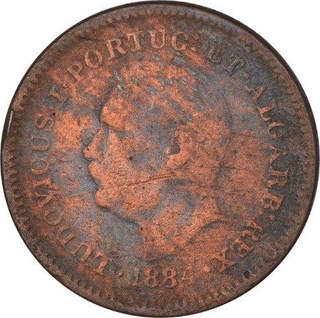 Copper One Eighth Tanga Coin of India Portuguese.