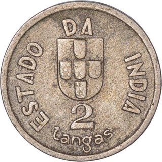 Copper Nickel Two Tangas Coin of India Portuguse