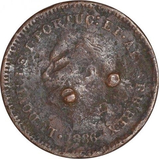 Copper One Eighth Tanga Coin of India Portuguese.