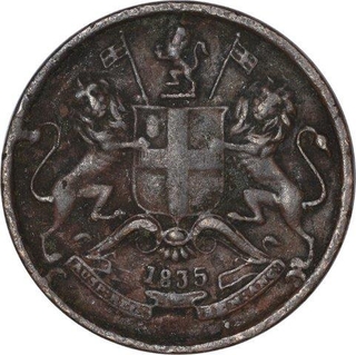 One Twelfth Anna Coin of East India Company of Madras Mint of 1835.