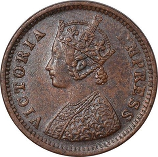 Copper One Twelfth Anna Coin of Victoria Empress of Bombay Mint of 1889.