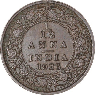 Bronze One Twelfth Anna Coin of King George V of Calcutta Mint of 1923