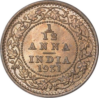 Bronze One Twelfth Anna Coin of King George V of Calcutta Mint of 1931