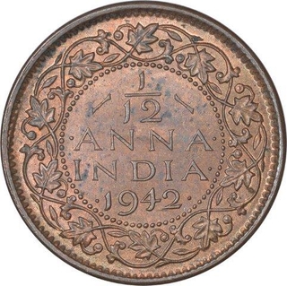 Copper One Twelfth Anna Coin of King George VI of Bombay Mint of 1942.