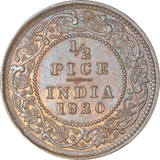 Bronze Half Pice Coin of King George V of Calcutta Mint of 1920.