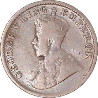 Bronze  Quarter Anna Coin of King George V of Calcutta Mint of 1916.