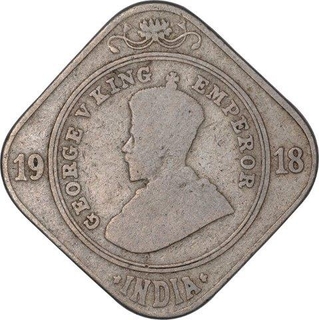 Copper Nickel Two Annas Coin of King George V of Bombay Mint of 1918.