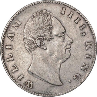 Silver One Rupee Coin of King William IIII of Calcutta Mint of 1835.