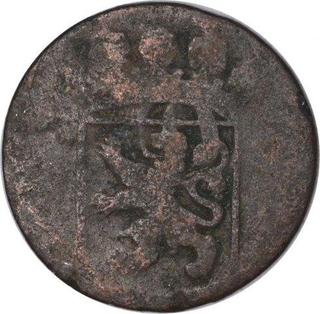 Copper One Duit Coin of Ceylon.