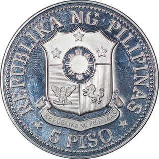 Niclel Five Piso Coin of Philippines.