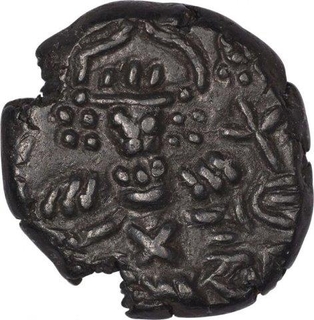 Copper Drachma Coin of Harsha Deva of Kashmir  of Loharas.