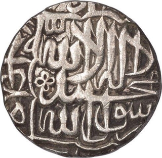 Silver One Rupee Coin of Akbar of Agra Mint of Kalima Type.